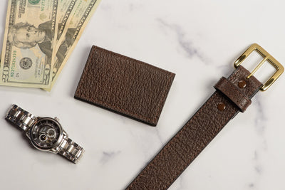 Brown Shark Credit Card & Business Card Wallet - Bullhide Belts
