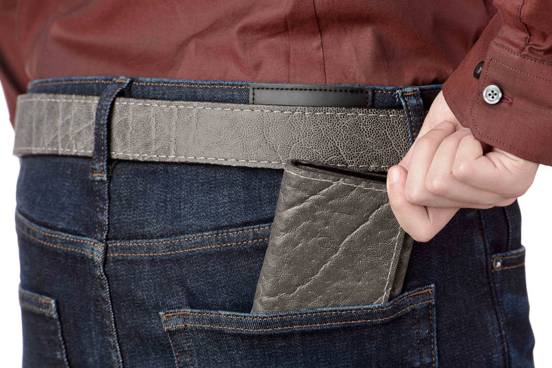 Charcoal Gray Elephant Trifold Wallet - Bullhide Belts