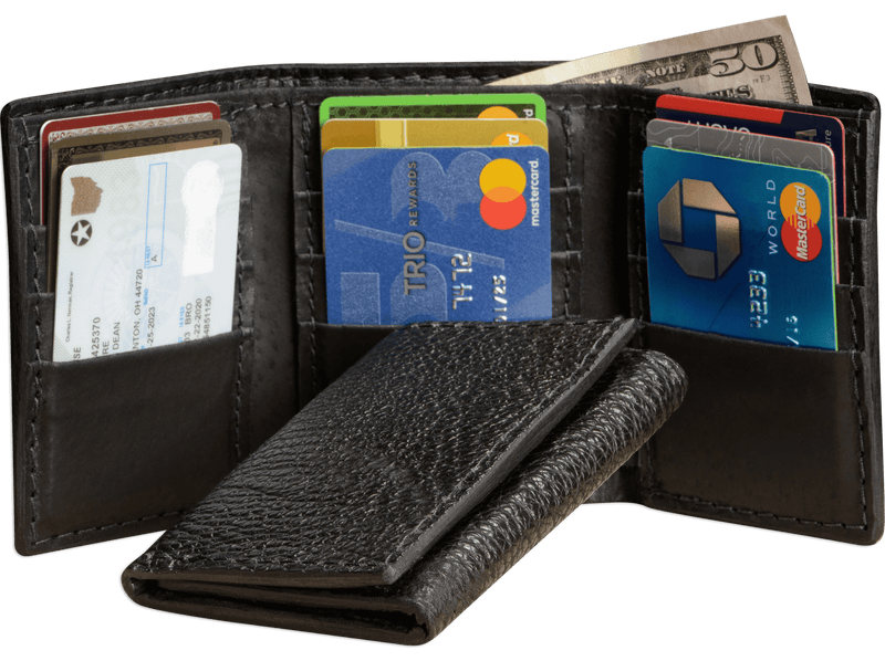 Black Shark Trifold Wallet - Bullhide Belts