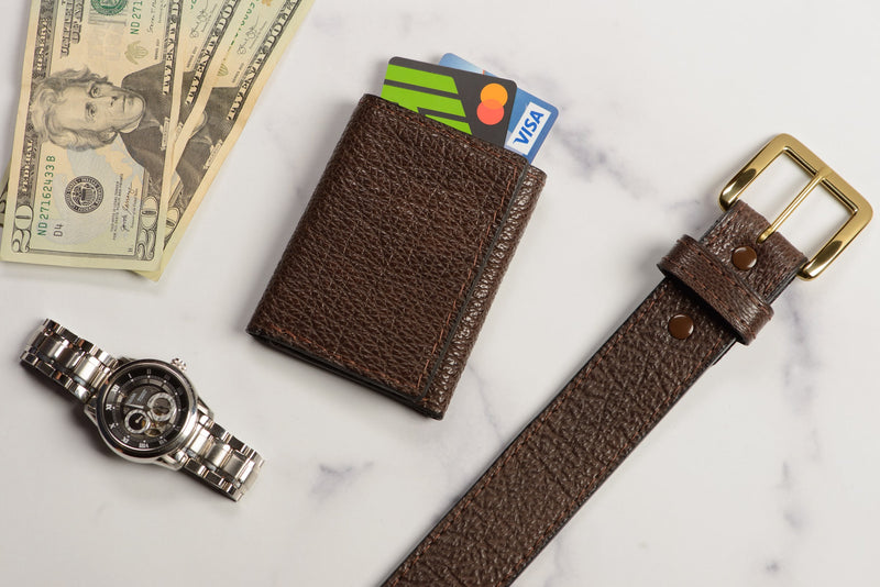 Brown Shark Trifold Wallet - Bullhide Belts