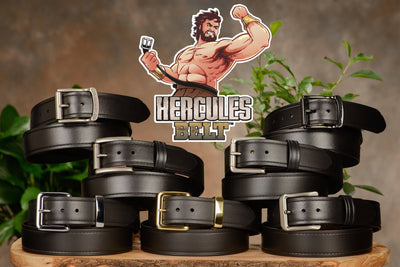 The Hercules Belt™ -  Black With Antique Nickel Roller Buckle 1.50" (H150) - Bullhide Belts