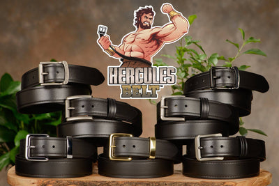 The Hercules Belt™ -  Black With Brass Buckle And Keeper 1.50" (H400) - Bullhide Belts