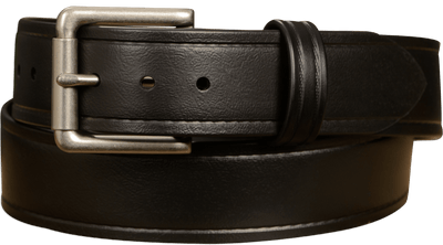 The Hercules Belt™ -  Black With Brushed Nickel Roller Buckle 1.50" (H125) - Bullhide Belts
