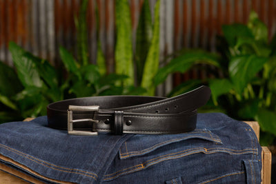 The Hercules Belt™ -  Black With Antique Nickel Roller Buckle 1.50" (H150) - Bullhide Belts