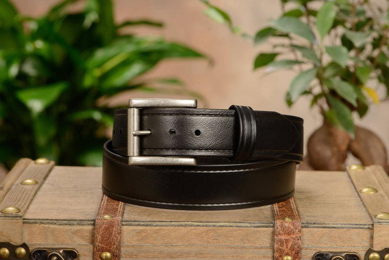 The Hercules Belt™ -  Black With Antique Nickel Roller Buckle 1.50" (H150) - Bullhide Belts