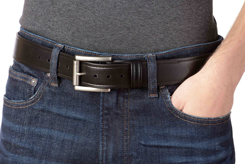 The Hercules Belt™ -  Black With Antique Nickel Roller Buckle 1.50" (H150) - Bullhide Belts