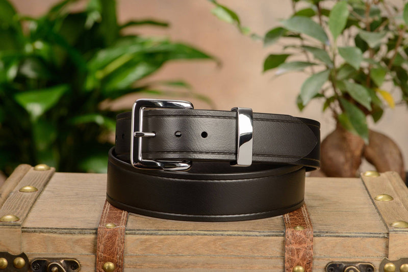 The Hercules Belt™ -  Black With Chrome Buckle And Keeper 1.50" (H300) - Bullhide Belts