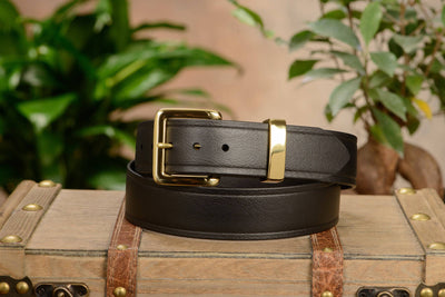 The Hercules Belt™ -  Black With Brass Buckle And Keeper 1.50" (H400) - Bullhide Belts