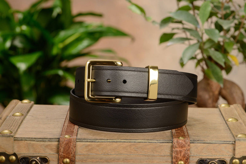 The Hercules Belt™ -  Black With Brass Buckle And Keeper 1.50" (H400) - Bullhide Belts