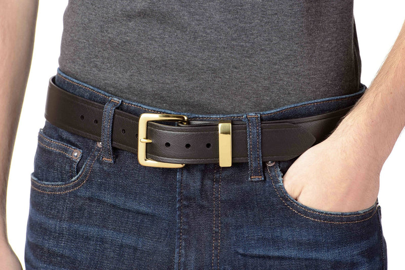 The Hercules Belt™ -  Black With Brass Buckle And Keeper 1.50" (H400) - Bullhide Belts