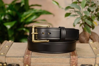The Hercules Belt™ -  Black Max Thick With Brass Buckle 1.50" (H505BK) - Bullhide Belts
