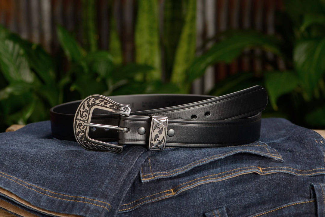 The Hercules Belt Black Max Thick with Western Buckle and Keeper 1.50 H570BK 38 BullhideBelts