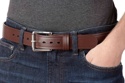 The Hercules Belt™ -  Brown Max Thick With Stainless Buckle 1.50" (H500BR) - Bullhide Belts