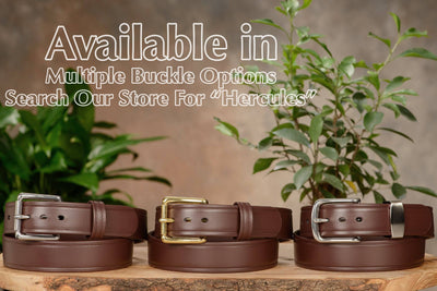 The Hercules Belt™ -  Brown Max Thick With Brass Buckle 1.50" (H505BR) - Bullhide Belts