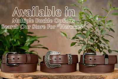 The Hercules Belt™ -  Brown Max Thick With Gunmetal Buckle 1.50" (H550BR) - Bullhide Belts