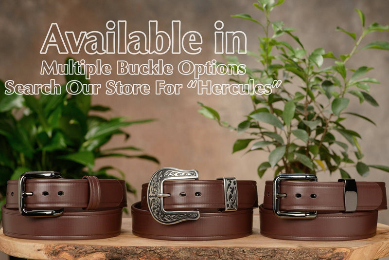 The Hercules Belt™ -  Brown Max Thick With Gunmetal Buckle And Keeper 1.50" (H560BR) - Bullhide Belts