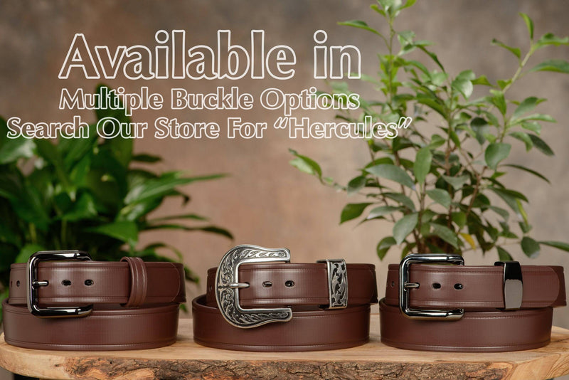 The Hercules Belt™ -  Brown Max Thick With Stainless Buckle 1.50" (H500BR) - Bullhide Belts