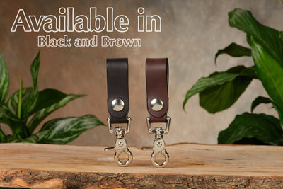 Brown Leather Key Hanger With Scissor Snap (SKU 234-36) - Bullhide Belts