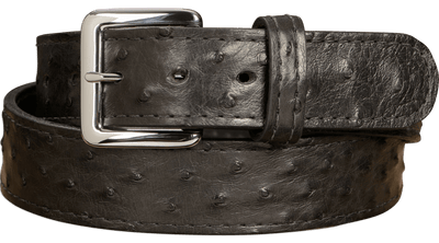 Black South African Ostrich Skin Belt - Bullhide Belts