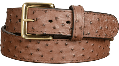 Brown South African Ostrich Skin Belt - Bullhide Belts