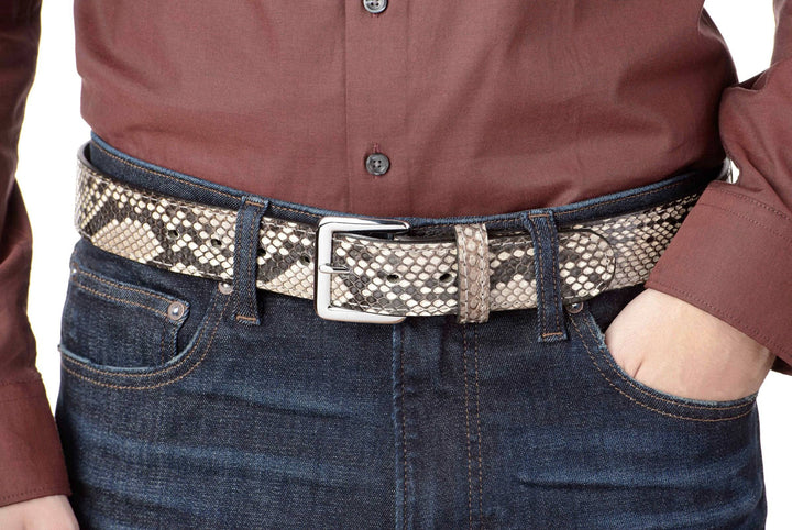 Men's Python Snakeskin Leather Belt – BullhideBelts.com