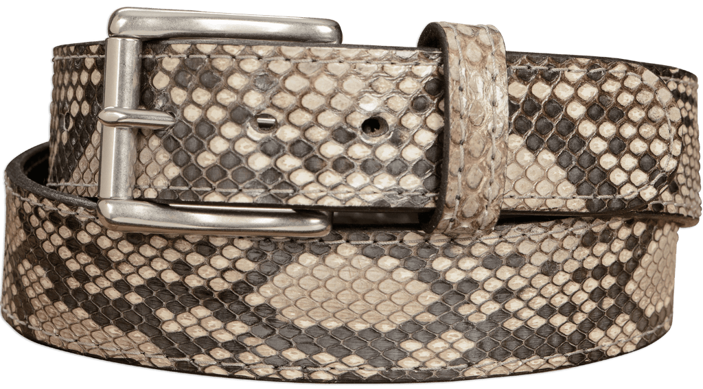 Men's Python Snakeskin Max Thickness Gun Leather Belt