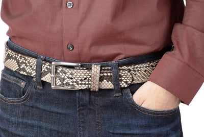 Python Snakeskin Max Thickness Gun Belt - Bullhide Belts